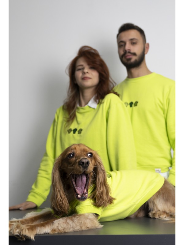 Unicex Human Embroidery Sweatshirt Lime