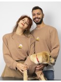 Unicex Human Embroidery Sweatshirt Taupe