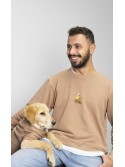 Unicex Human Embroidery Sweatshirt Taupe