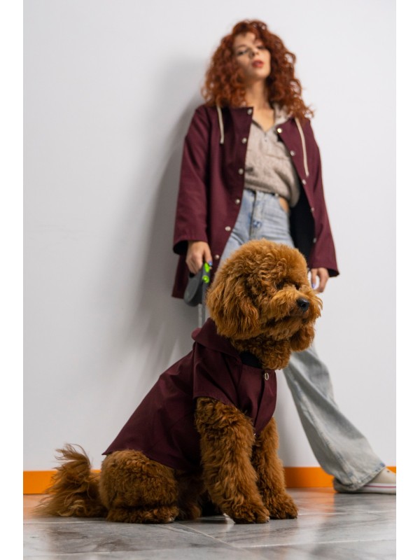 Your Dog And You Combined Raincoat Claret Red