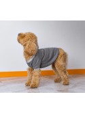  Back Embroidered Dog Sweatshirt Gray
